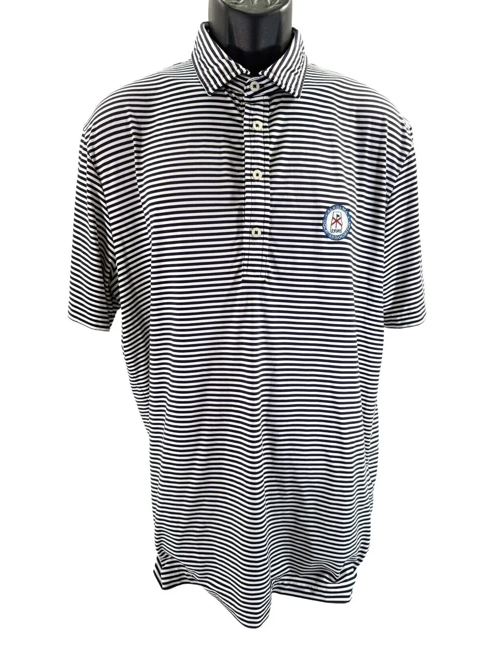 Alabama Golf Association Ralph Lauren RLX Sport Polo Shirt Mens Large Navy White